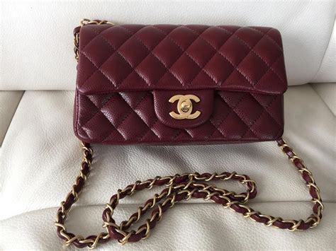 chanel mini 8 burgundy